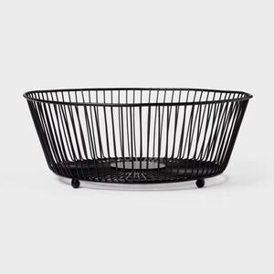 Threshold NWT Iron Wire Fruit Basket Black Round Wire Bowl 12"
